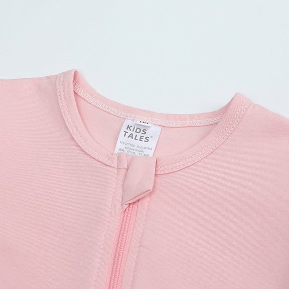 NWT*BABY ROMPER Long Sleeve Pink Cotton Mitted Footed Double Zip Bodysuit Girl - Picture 5 of 16